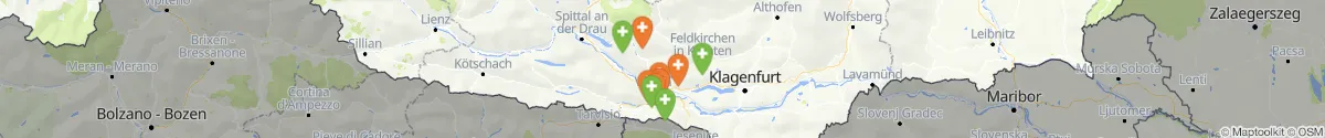 Kartenansicht für Apotheken-Notdienste in der Nähe von Arriach (Villach (Land), Kärnten)